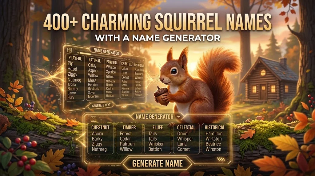 Charming Squirrel Names With a Name Generator