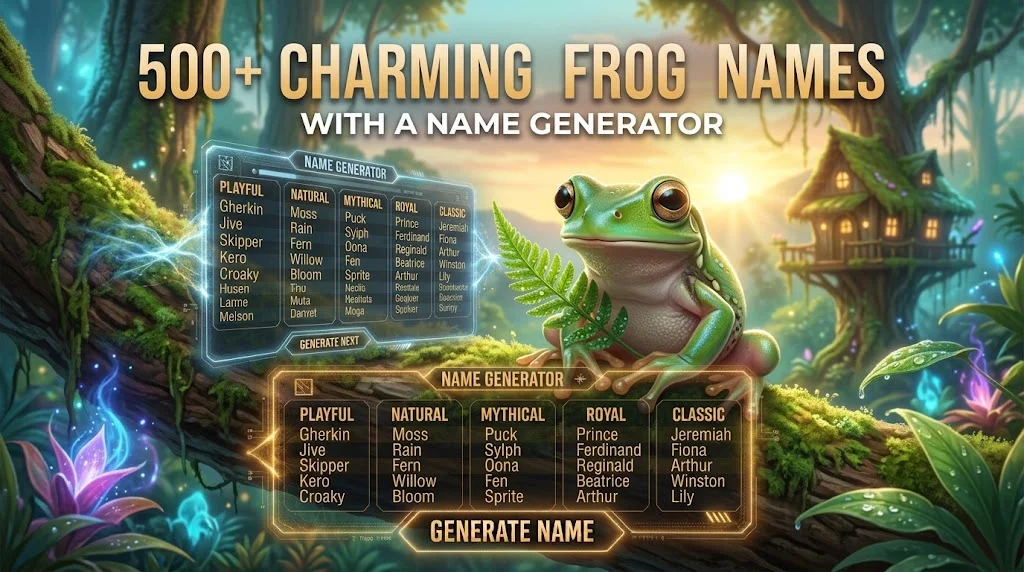 Charming Frog Names With a Name Generator