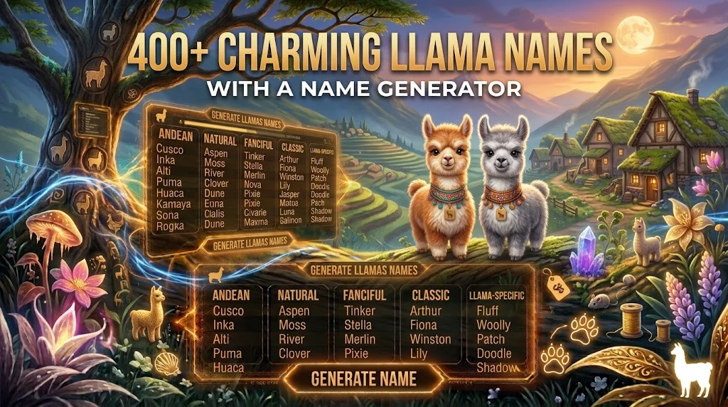 Charming Llama Names With a Name Generator