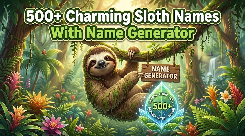 Charming Sloth Names With Name Generator